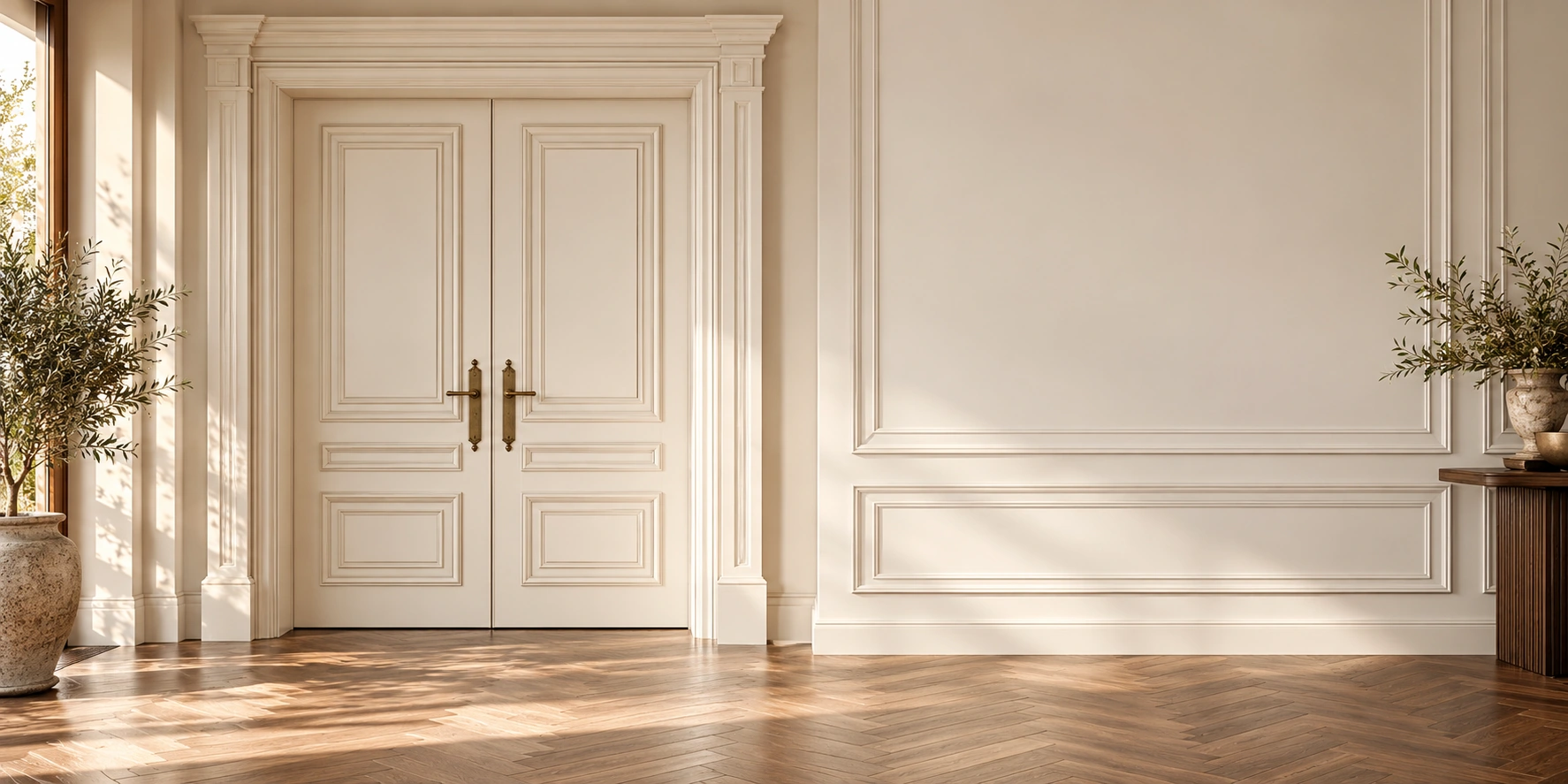 فضاسازی کلاسیک با درب کامل دولنگه سفید